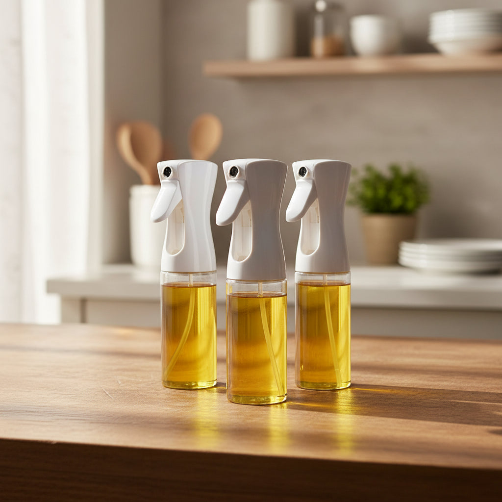 2-in-1 Oil Sprayer & Brush Bottle – 200ml / 300ml / 500ml Kitchen Oil Mister for Cooking, Baking & BBQ