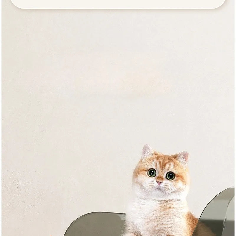 Semi-Covered Cat Litter Box – Anti-Tracking Pet Toilet with Scoop