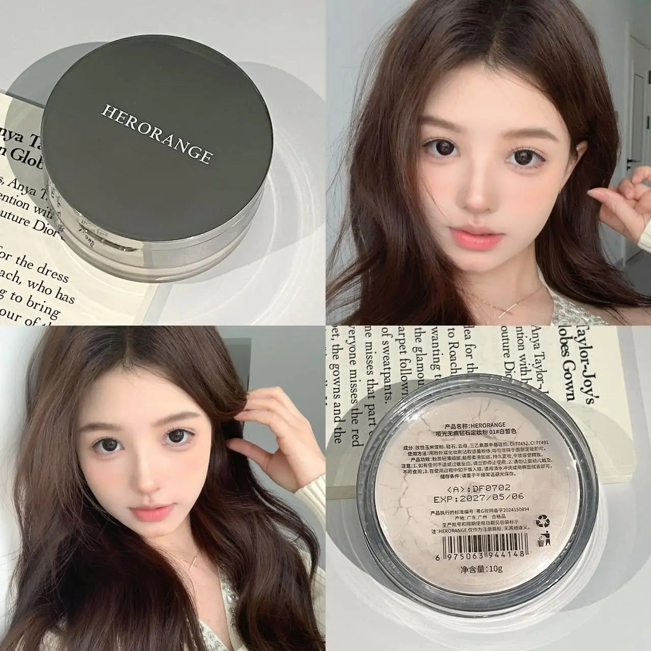 Poudre Libre 2 Couleurs – Contrôle du Sébum, Éclaircissante, Waterproof, Tenue Longue Durée, Couvrance Totale, Poudre Compacte Fixante pour le Visage, Maquillage Cosmétique