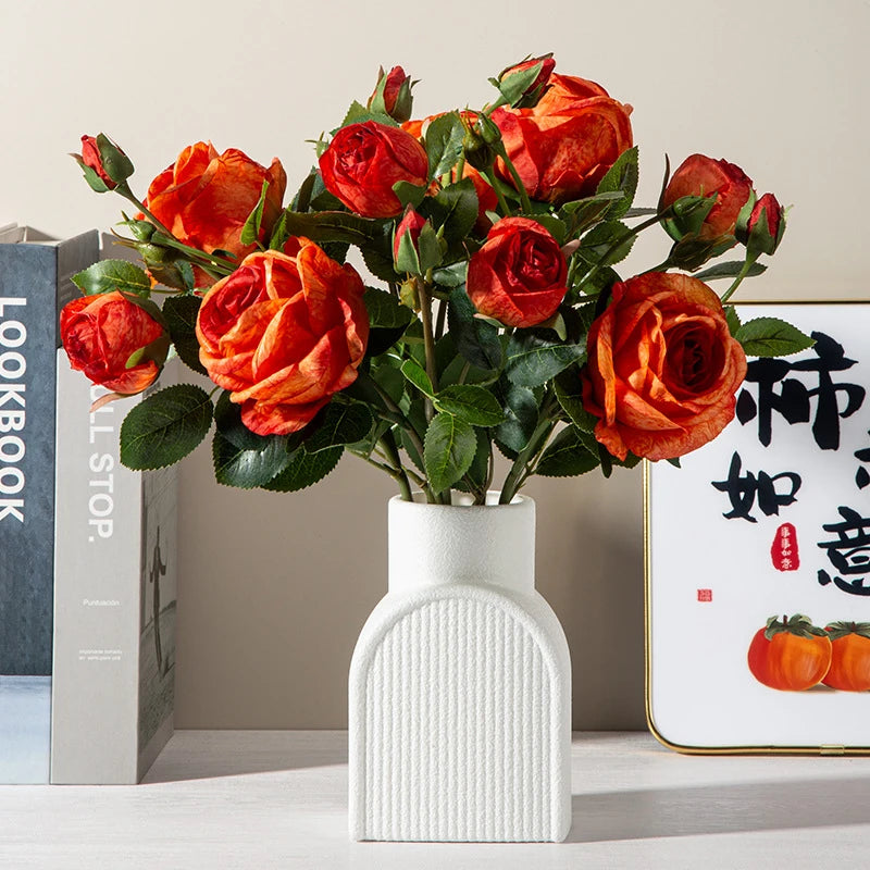 Modern White Decorative Vase – Minimalist Flower Vase for Home & Table Decor