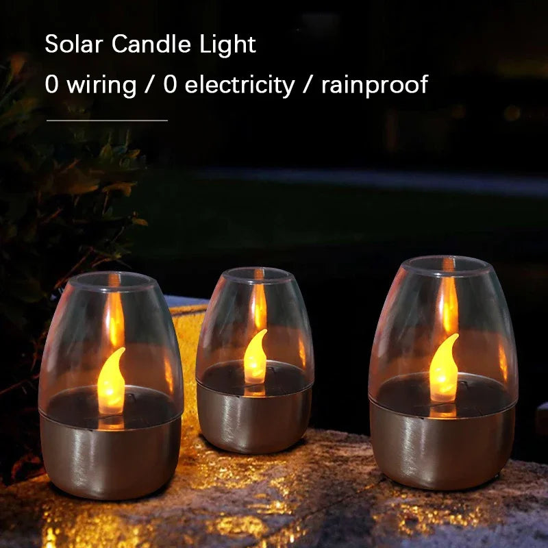Solar LED Flameless Candles – Waterproof Outdoor Candle Lights for Garden & Wedding Decor