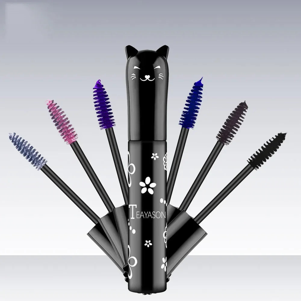 Mascara multicolore waterproof séchage rapide cils recourbés extensions bleu, rose, violet, noir, blanc maquillage