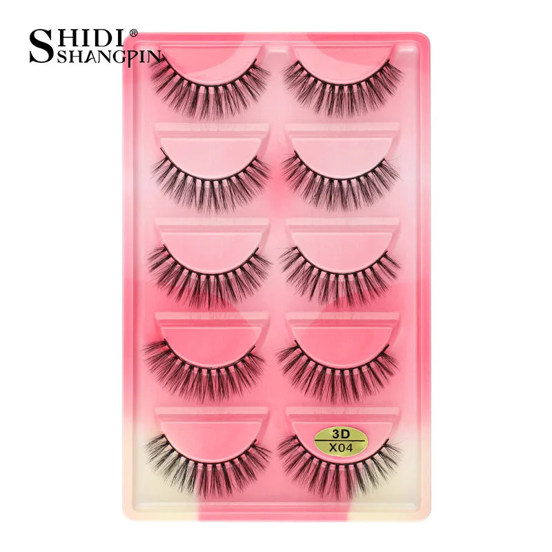 3 à 5 paires – Cils en vison 3D naturels, longs et doux, courts – Faux cils faits main, outil de maquillage pour extension de cils