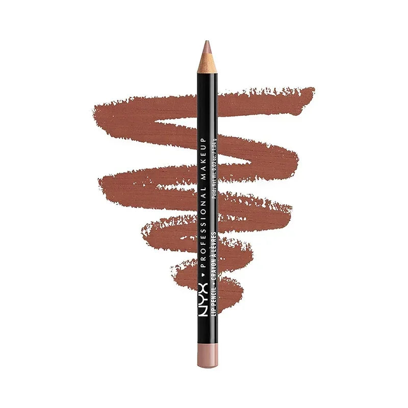 Crayon à Lèvres Slim – Longue Tenue, Crémeux, Waterproof, Effet Repulpant, Teintes Naturelles Nude et Marron, Maquillage Professionnel