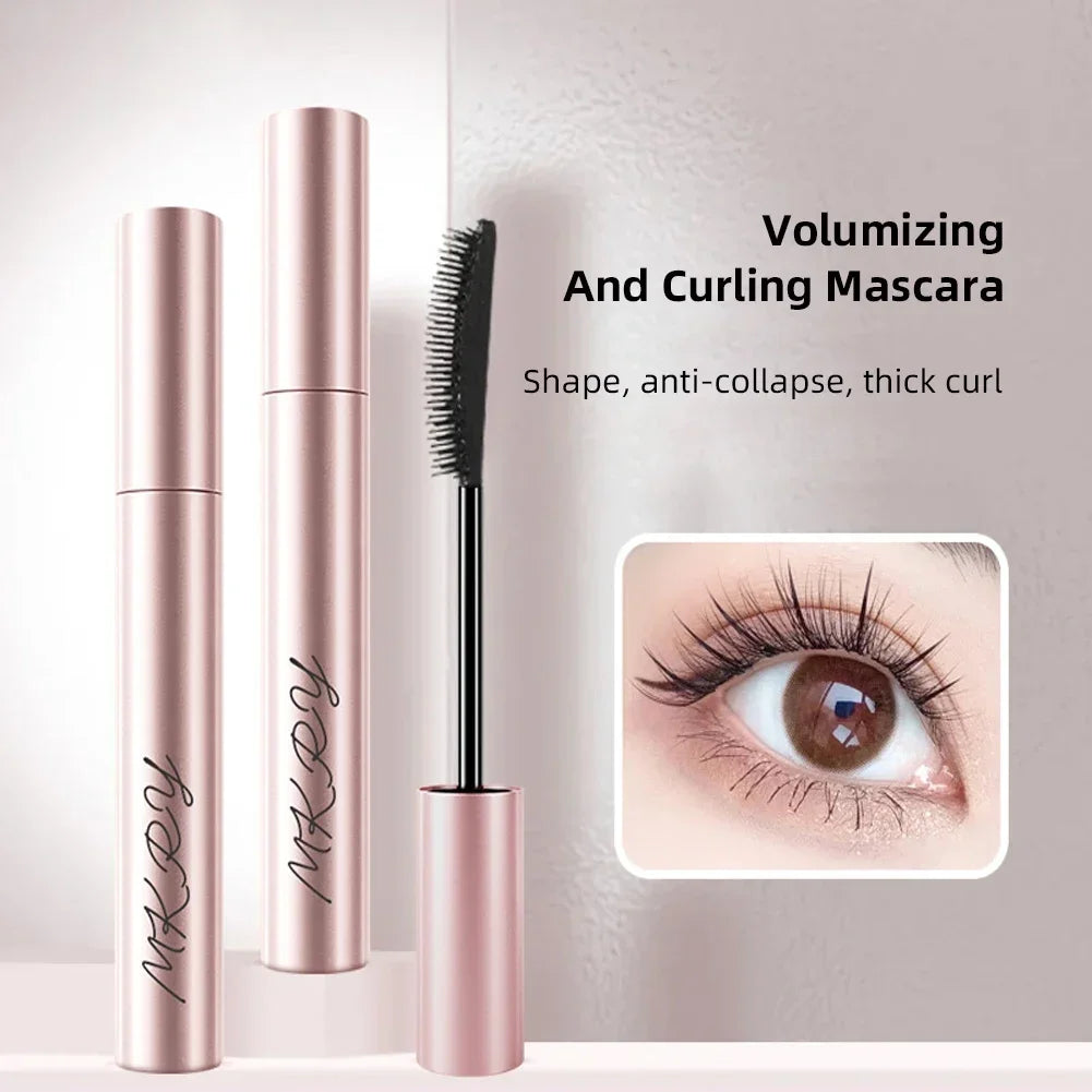 Mascara fibres de soie mat brosse ultra-fine allongeant cils waterproof séchage rapide brun et noir recourbant