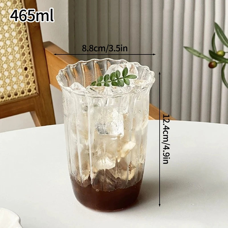 Aesthetic Glass Cups Set – Iced Coffee, Latte, Cocktail & Wine Glass Drinkware Collection