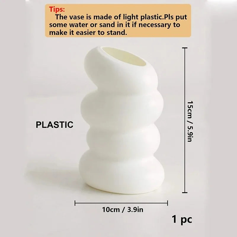 Nordic Spiral White Vase – Modern Decorative Flower Vase for Home Decor