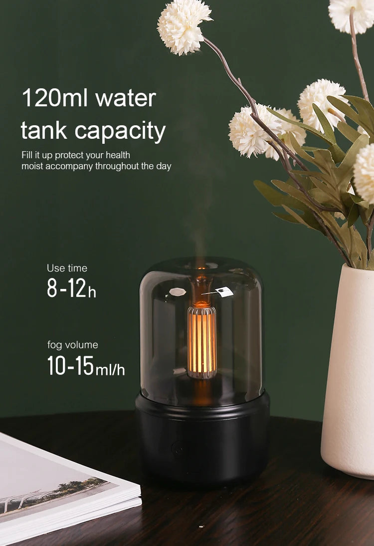 Portable Mini Aroma Diffuser – USB Essential Oil Humidifier with LED Night Light