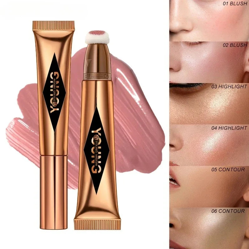 Blush Liquide Multifonction — Pour Visage, Contour et Highlighter, Stick Ombre à Paupières, Durable et Waterproof, Texture Crémeuse et Soie, Tout-en-Un