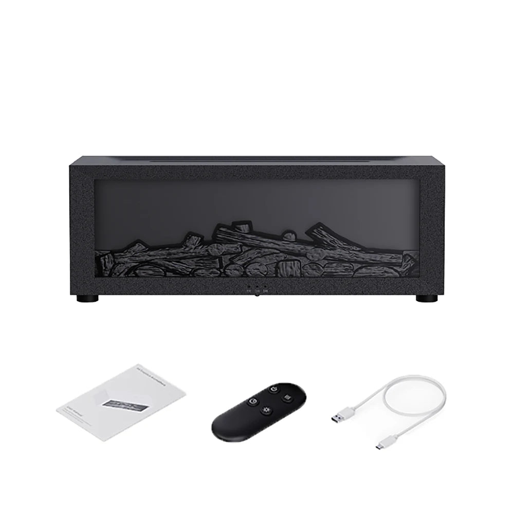 Flame Aroma Diffuser with Remote Control – LED Essential Oil Humidifier for Home