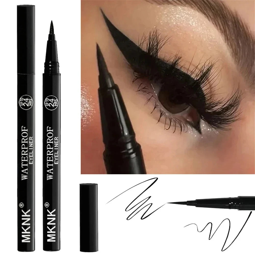 1 Pc Eyeliner Liquide Noir Fin – Longue Tenue, Stylo Étanche, Séchage Rapide, Anti-Écaillement, Facile pour Débutants, Maquillage des Yeux