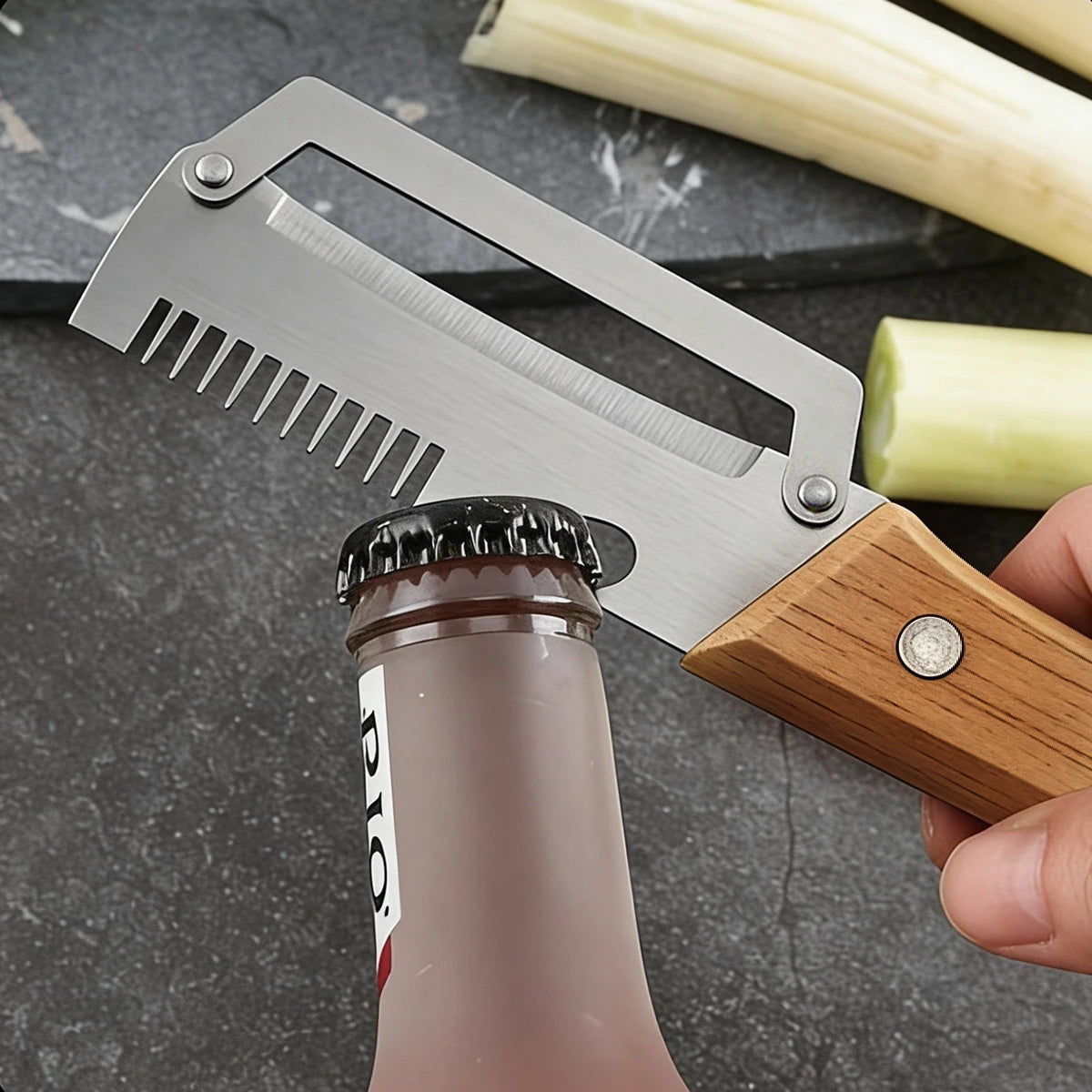 Wooden Multifunction Vegetable Peeler – Ergonomic Fruit & Vegetable Peeling and Slicing Tool