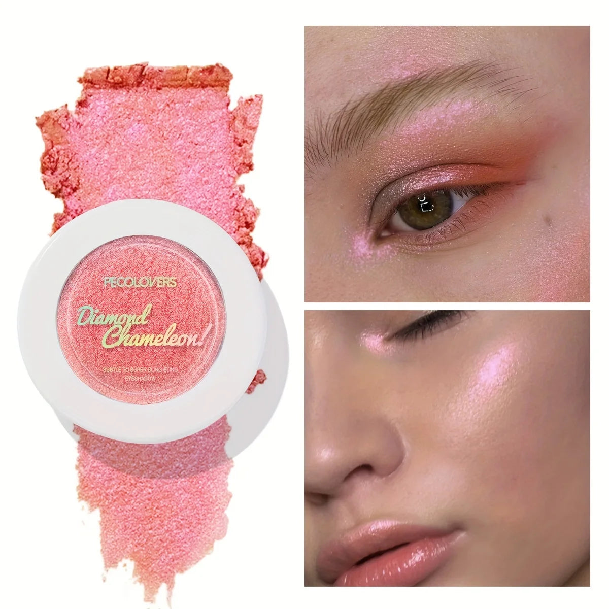Ombre à paupières pailletée caméléon, enlumineur nacré mono-teinte, maquillage illuminateur puissant, outils de maquillage scintillants pour les yeux