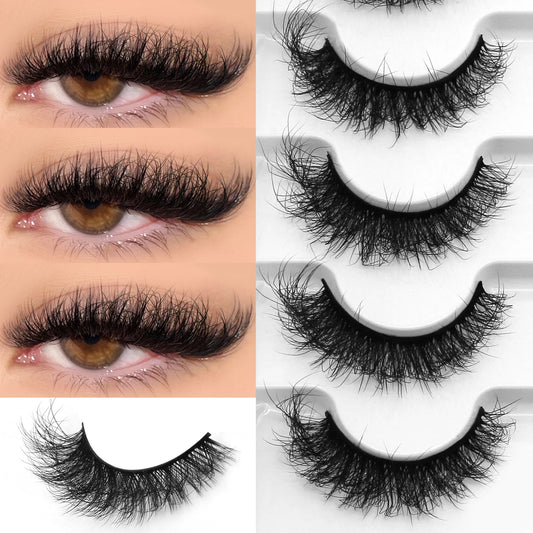Faux cils – Cils Cat Eye 8D volumineux et doux, courbure D, effet dramatique, bande complète – Faux cils en vison épais