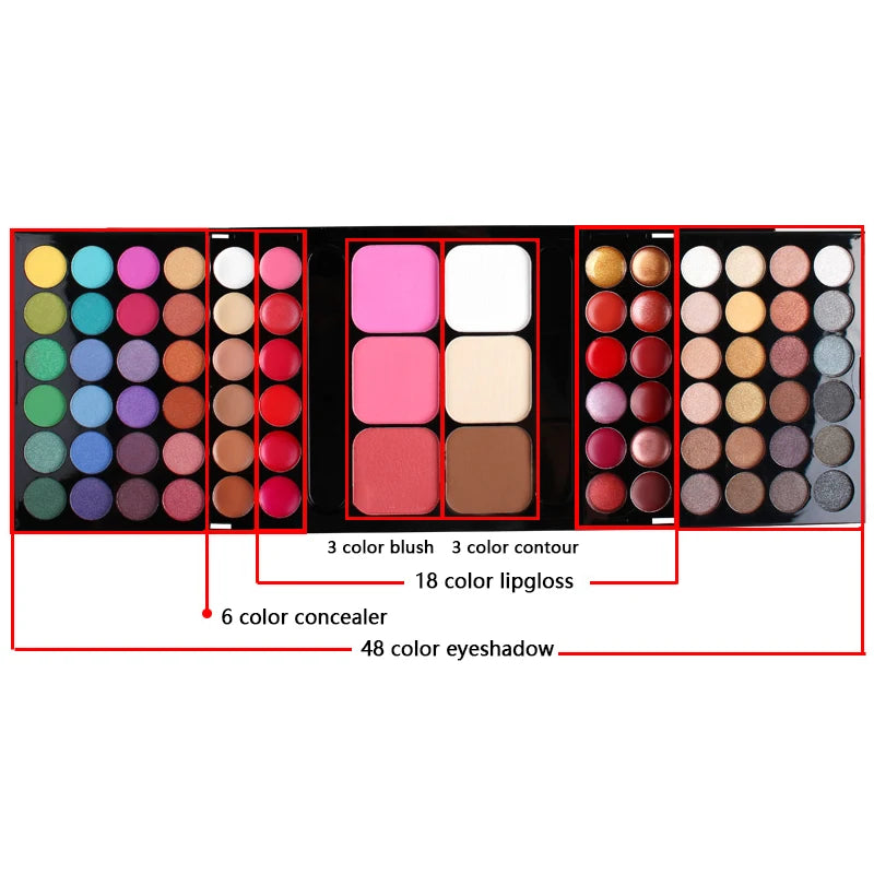 Palette fards à paupières 40/74/78 couleurs, mats, waterproof, longue tenue, kit maquillage tout-en-un, cadeau mode