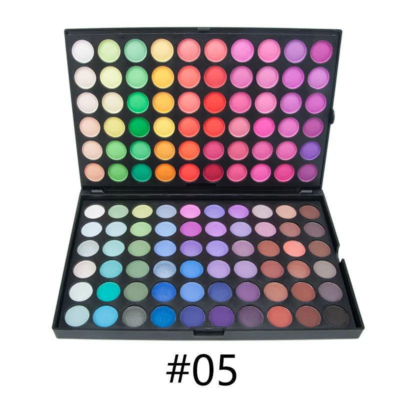 Palette fards à paupières 120 couleurs waterproof mat et pailleté longue tenue
