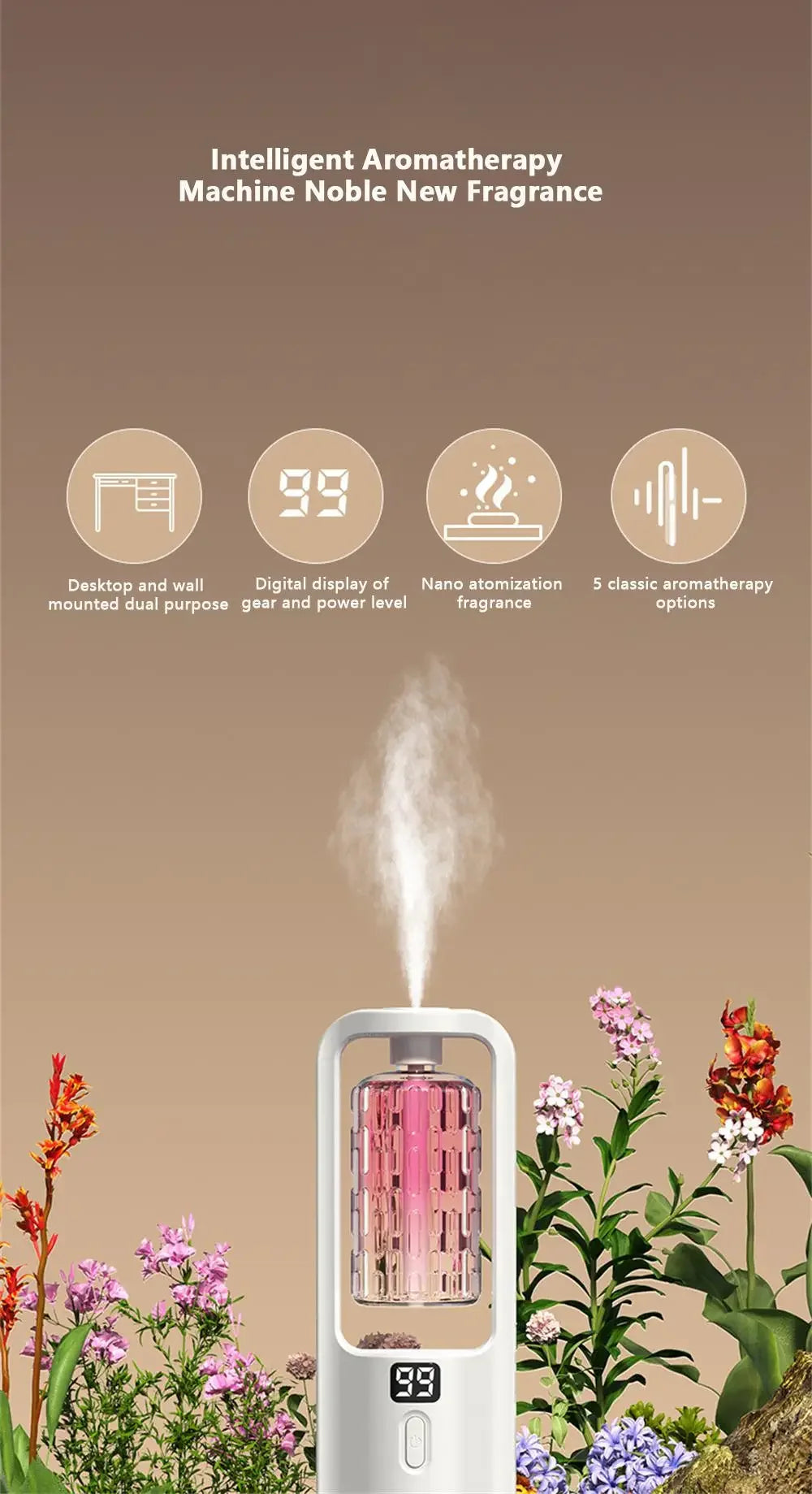 Essential Oil Aroma Diffuser – Fragrance Humidifier & Air Freshener for Home and Office