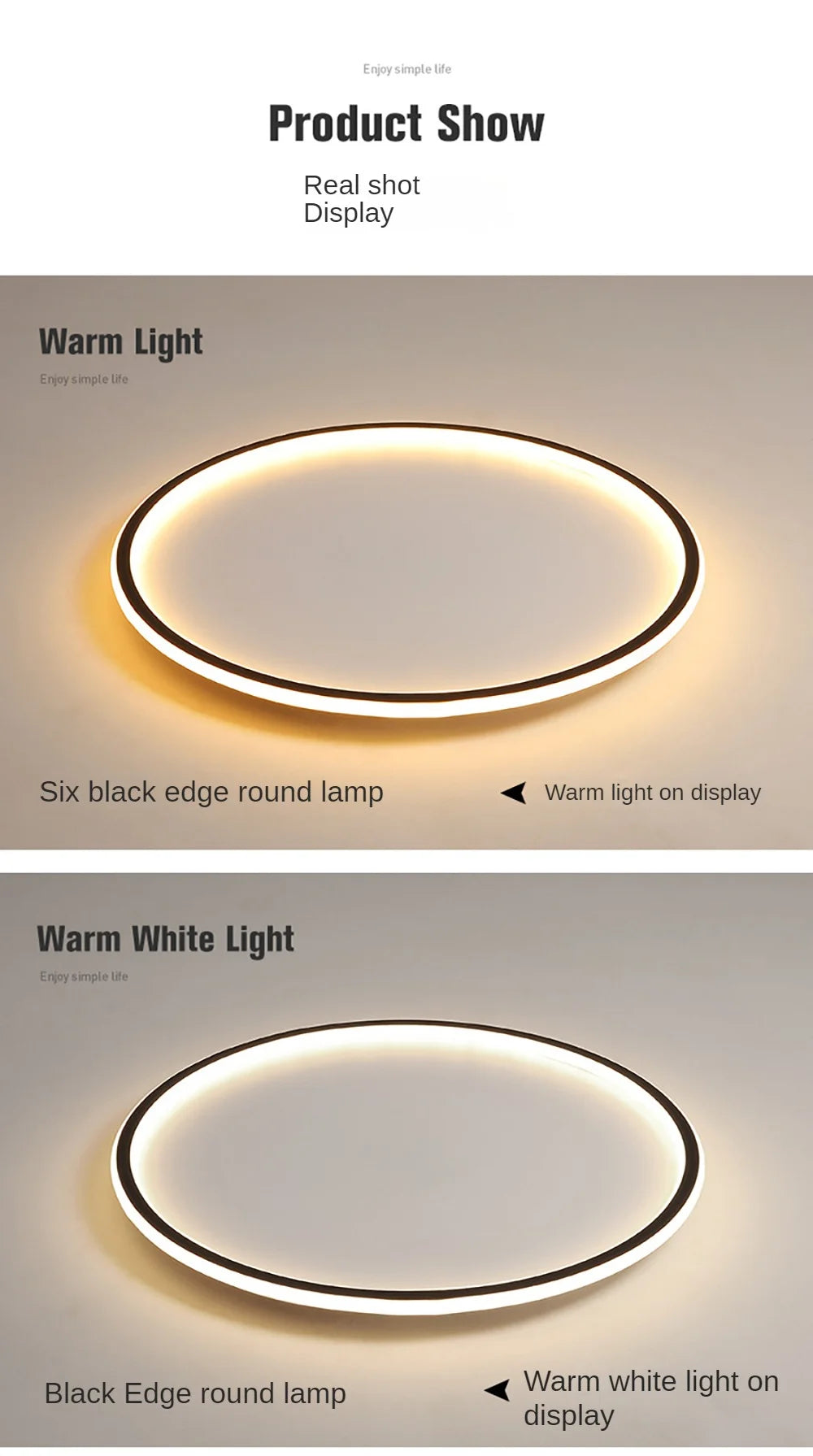 Modern LED Ceiling Light – Circular Flush Mount Fixture for Living Room, Bedroom & Hallway