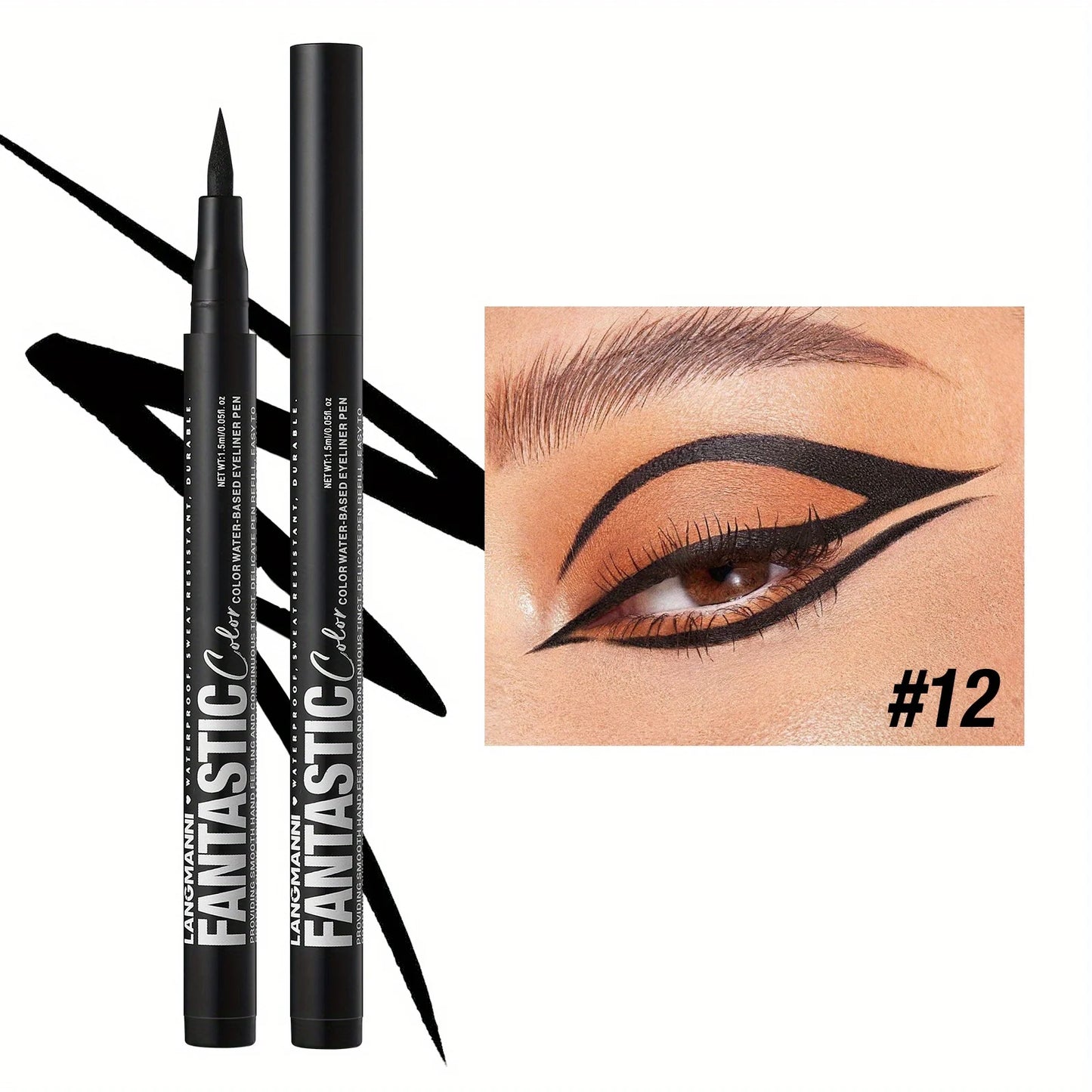 Eyeliner Stylo 1 pc — waterproof, séchage rapide, résistant à l’huile et anti-bavures, longue tenue, ultra-fin