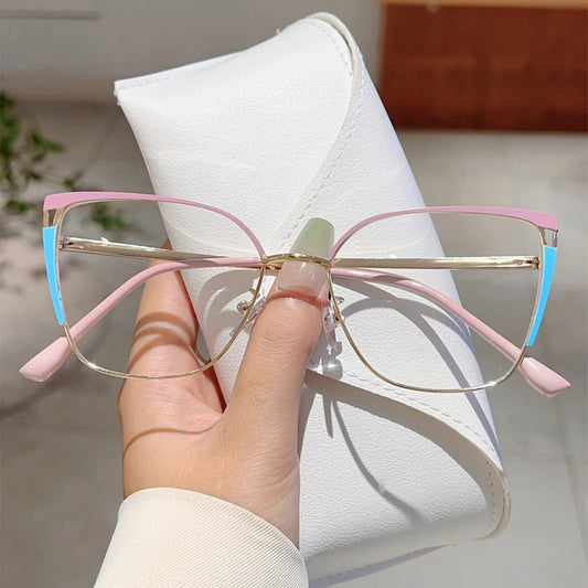 Lunettes œil de chat surdimensionnées pour femmes, monture optique Vintage à jante multicolore, tendance, blocage de la lumière bleue, 2024