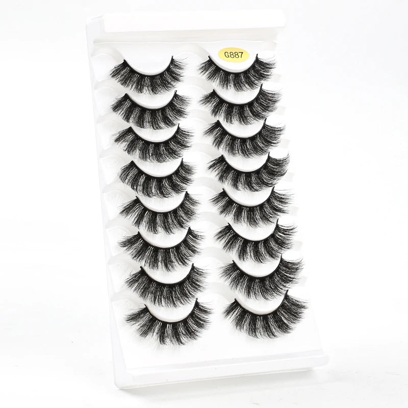 Lot de 10/8/5/3 Paires de Faux Cils 3D en Vison