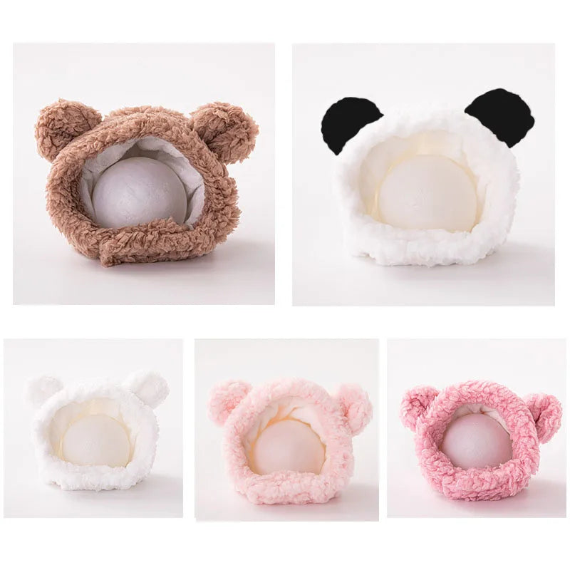 Cute Bear & Bunny Hooded Pet Hat – Soft Velvet Winter Costume for Cats & Dogs
