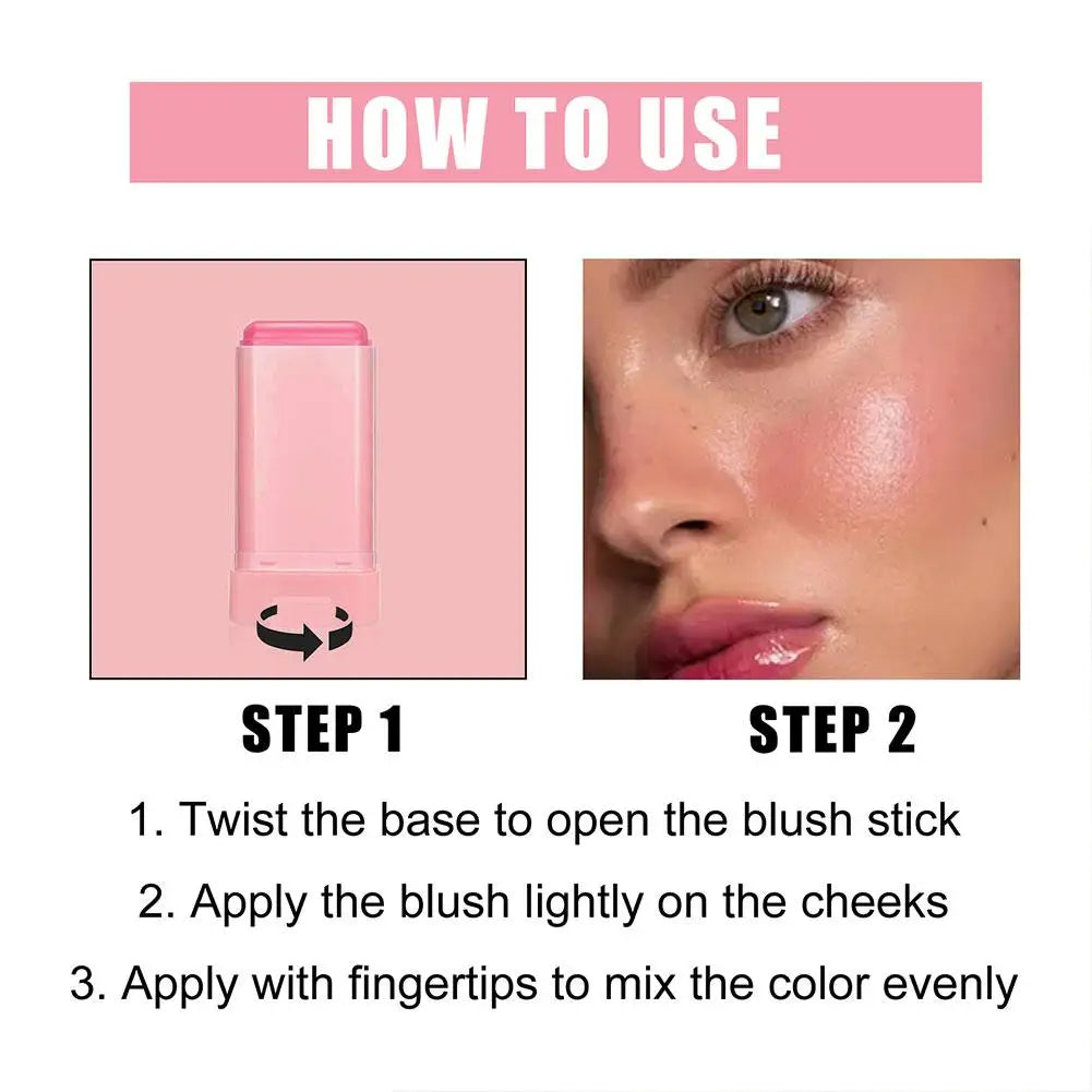 Blush Stick Multifonction — Illumine et Crée un Contour 3D, Maquillage Nude Naturel, Waterproof et Léger, 3 en 1 pour Lèvres, Joues et Ombres à Paupières