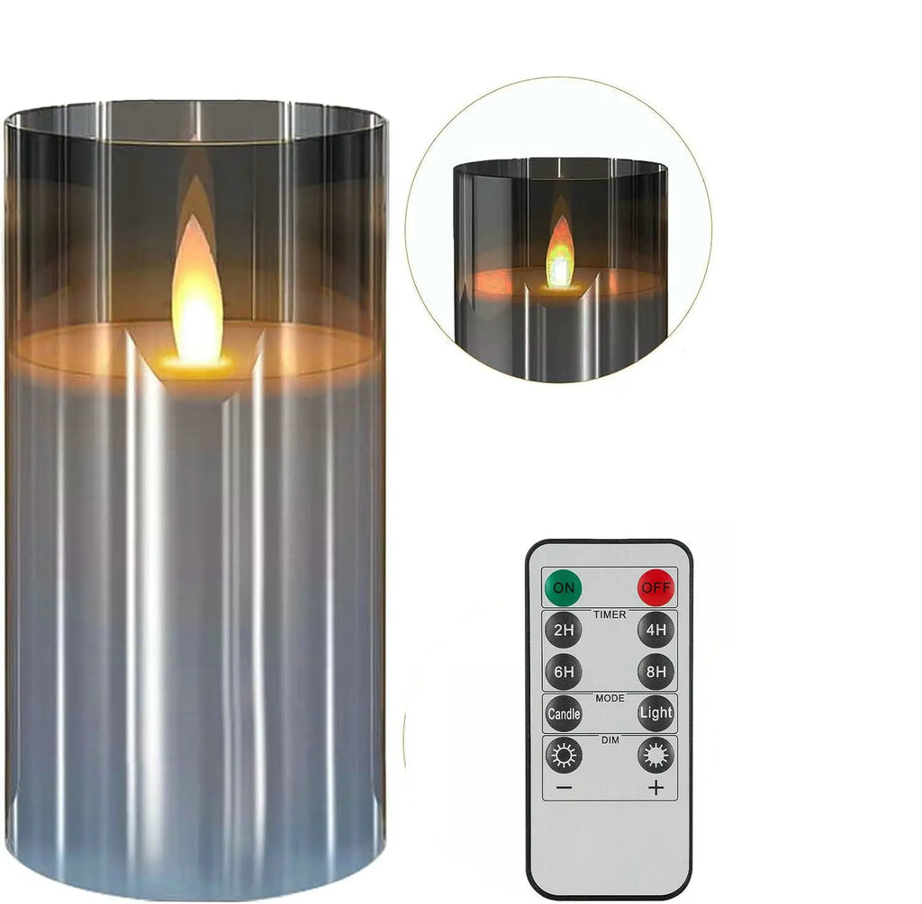 Rechargeable LED Flameless Pillar Candle Set – Real Wax Moving Wick Candles with Remote & Timer