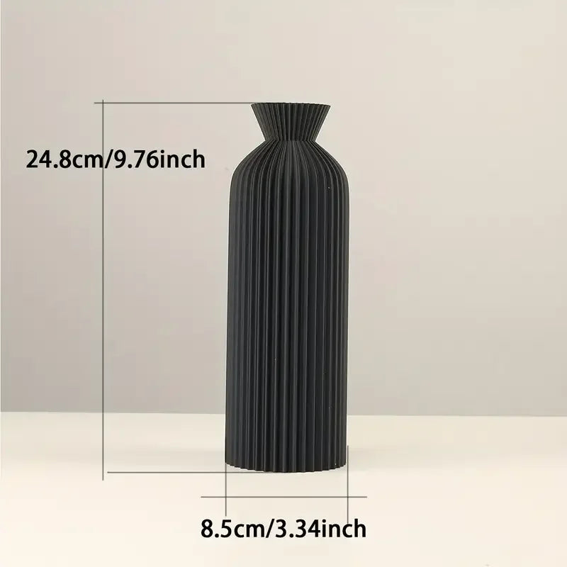 Elegant Black Decorative Vase – Boho Chic Flower Vase for Home & Office Decor