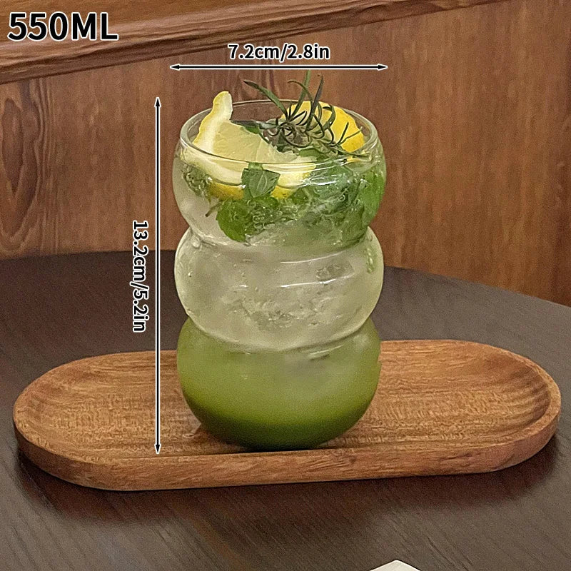 Aesthetic Glass Cups Set – Iced Coffee, Latte, Cocktail & Wine Glass Drinkware Collection