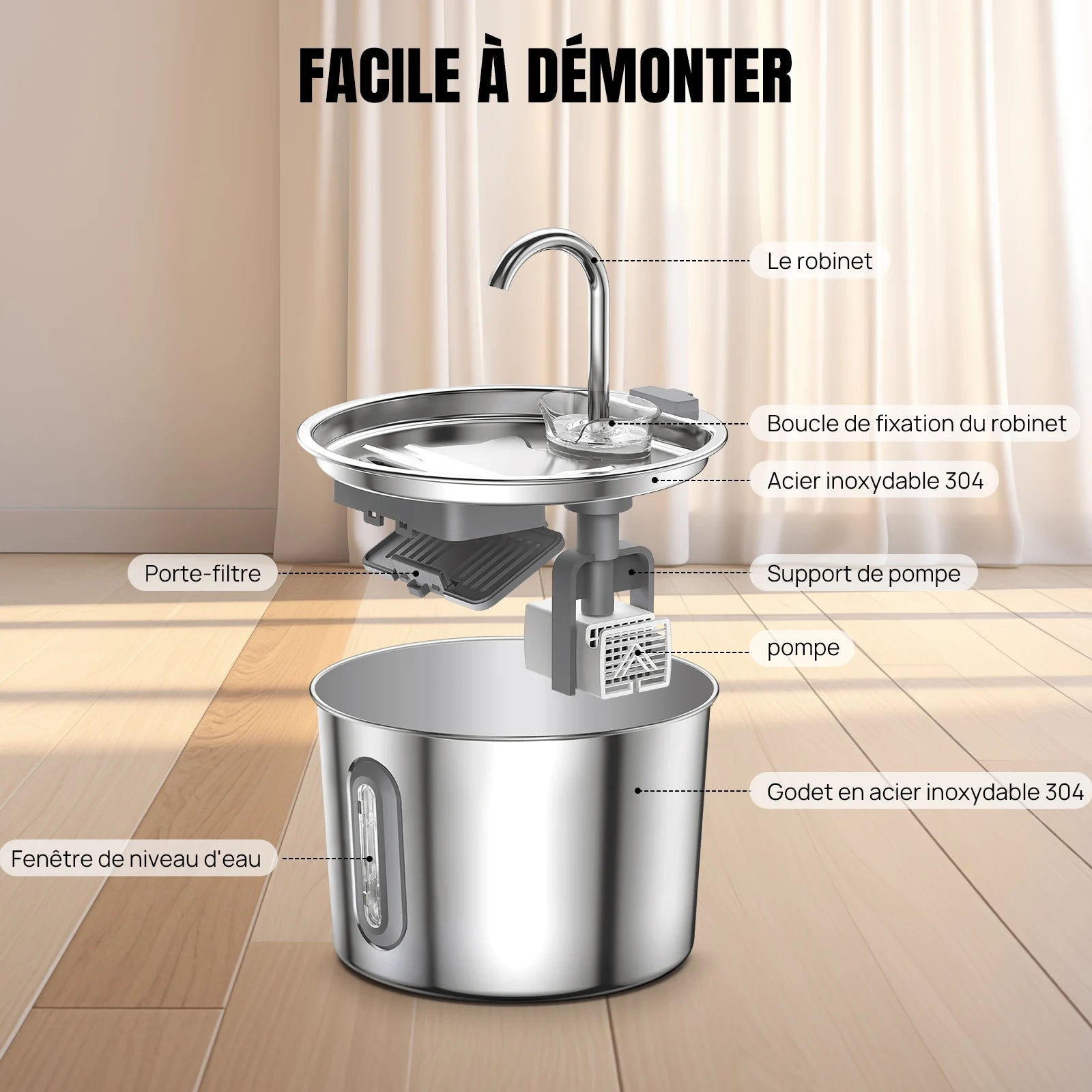 2.2L Filtered Water Fountain for Cats & Dogs