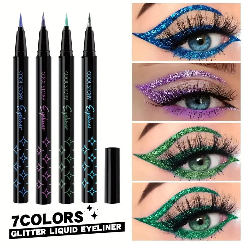 Stylo Eyeliner nacré à paillettes, stylo fard à paupières en ver à soie métallique, éclaircissant pour les yeux, séchage rapide, maquillage longue durée et imperméable