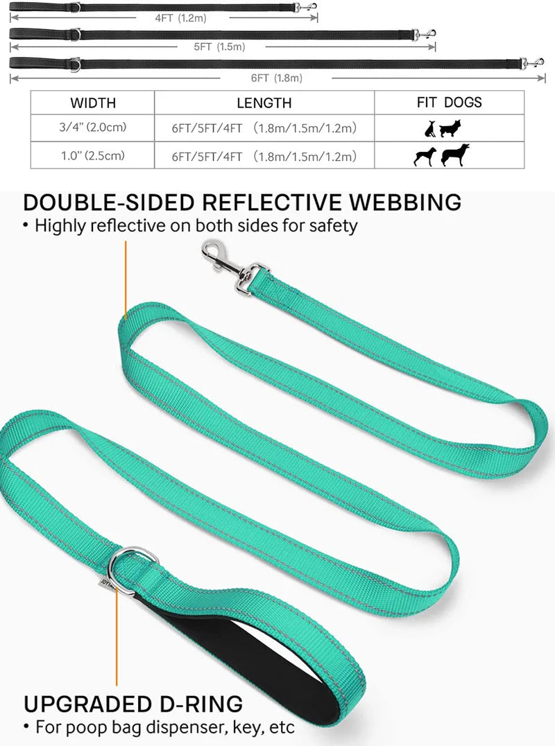 Reflective Pet Leash – Adjustable Walking & Training Lead for Dogs & Cats