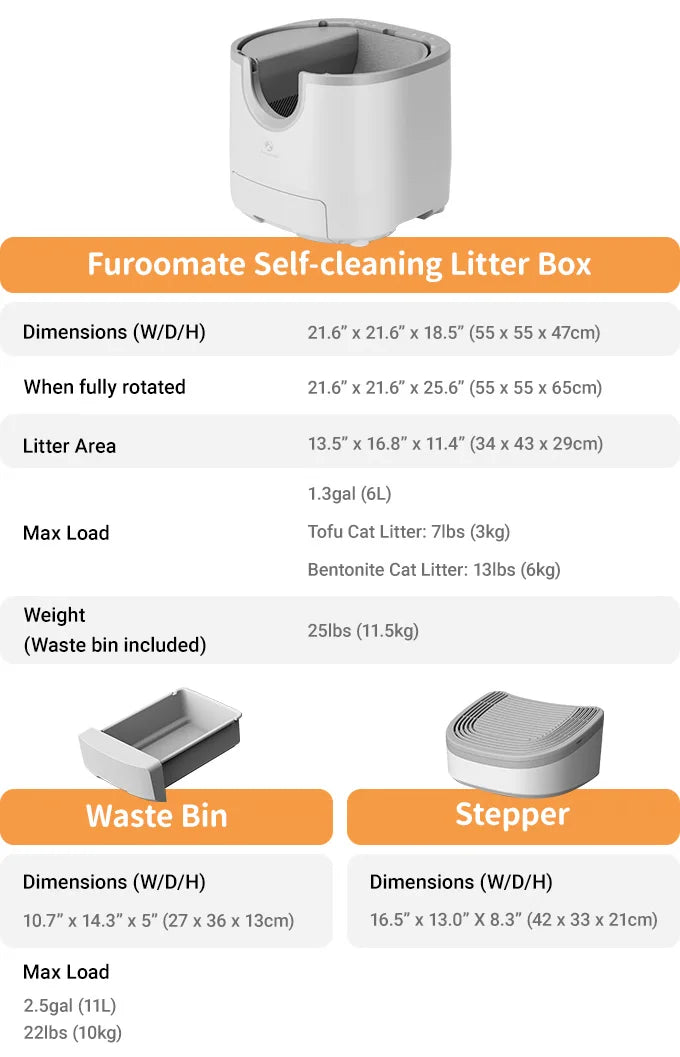 Self-Cleaning Open-Top Cat Litter Box – Extra Large Automatic Litter Box