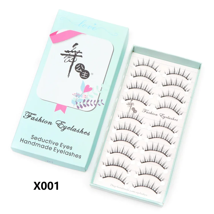 10 paires de cils naturels – Cils manga en bande complète, maquillage – Vente en gros, dropshipping, extensions de cils, faux cils style anime