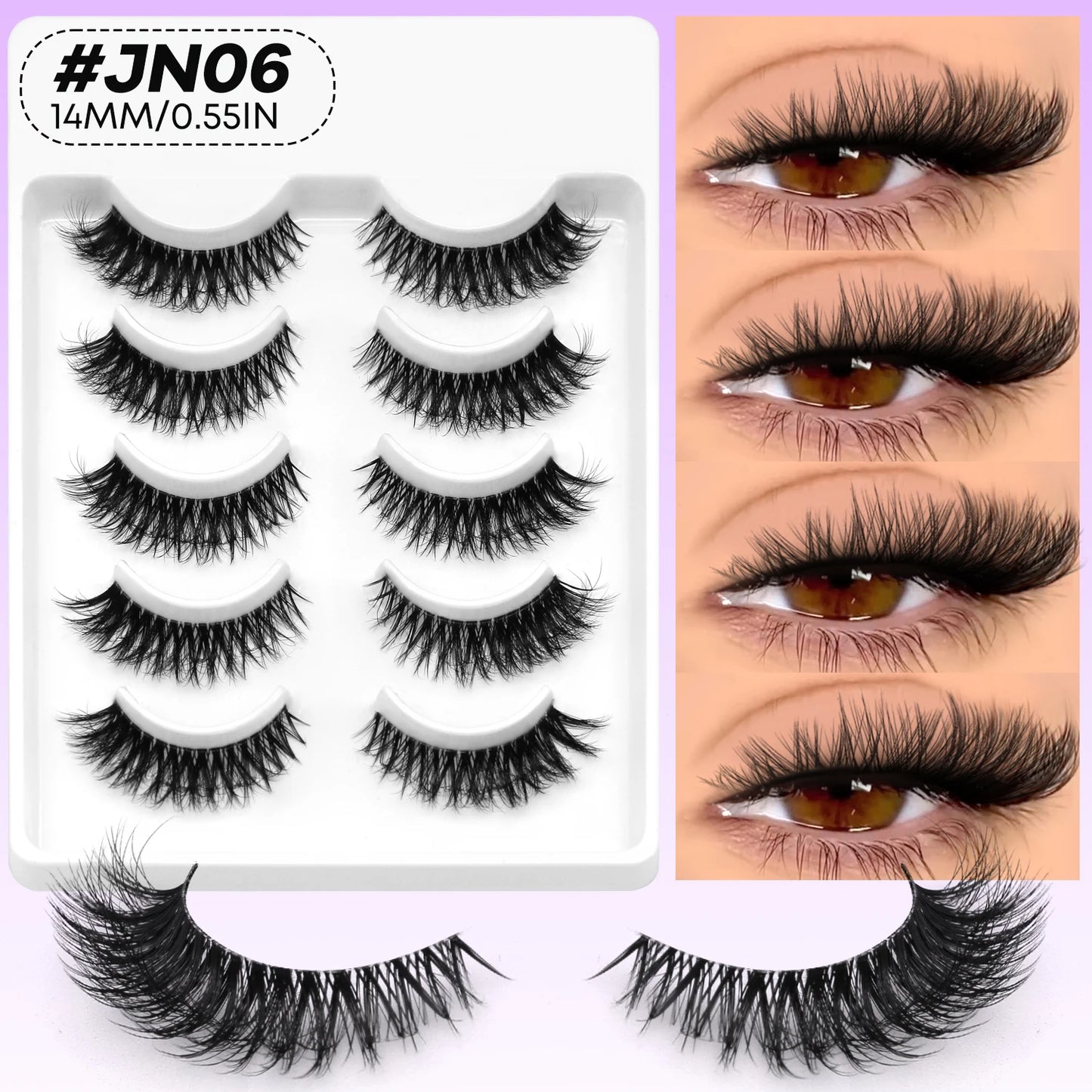 Cils Cat Eye 3D – Faux cils naturels, doux, en vison synthétique – Effet naturel, léger et effilé pour allonger le regard