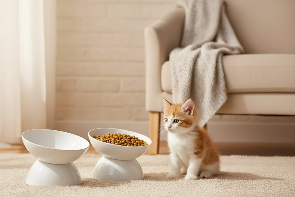 2-Pack Elevated Pet Bowls – 15° Tilted Feeding Bowls for Cats & Small Dogs
