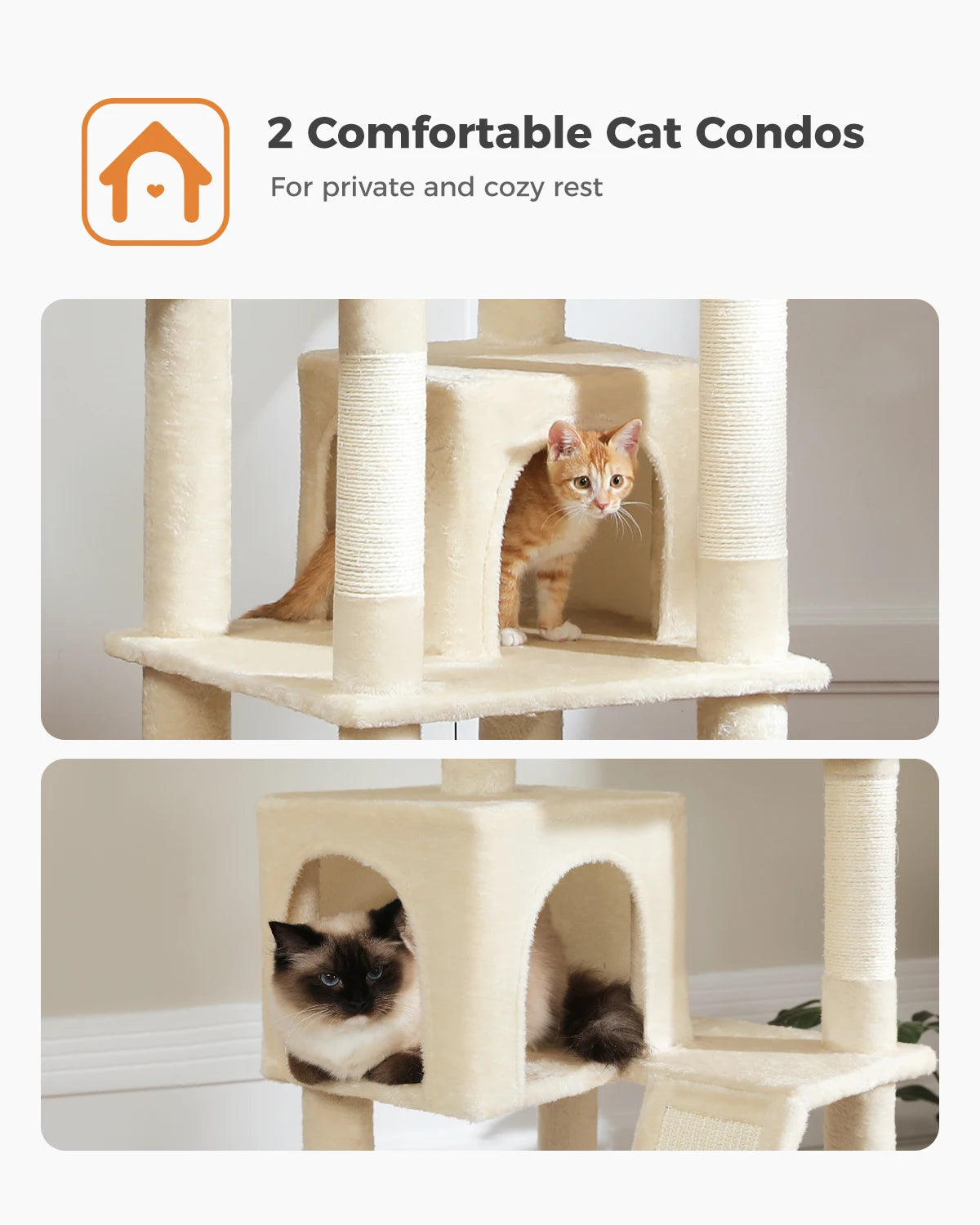 Multi-Level Cat Tree Tower – Cat Condo, Hammock & Scratching Activity Center
