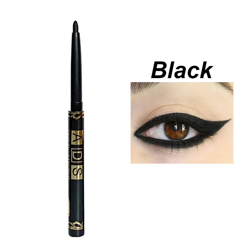 Crayons Eyeliner Noir Waterproof — disponible en 1/2/5/12 pcs, longue tenue, facile à appliquer, gel mat anti-bavures pour un maquillage des yeux intense