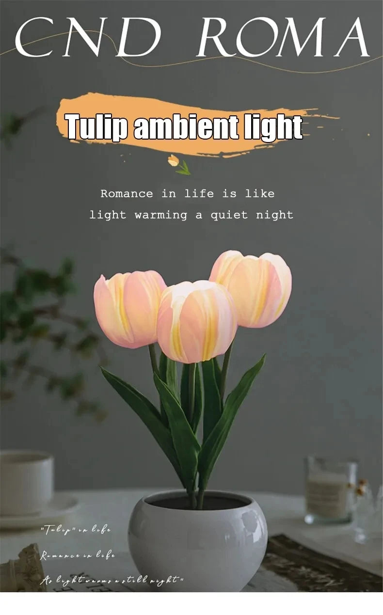 LED Tulip Flower Lamp – Romantic Night Light & Room Decor Gift