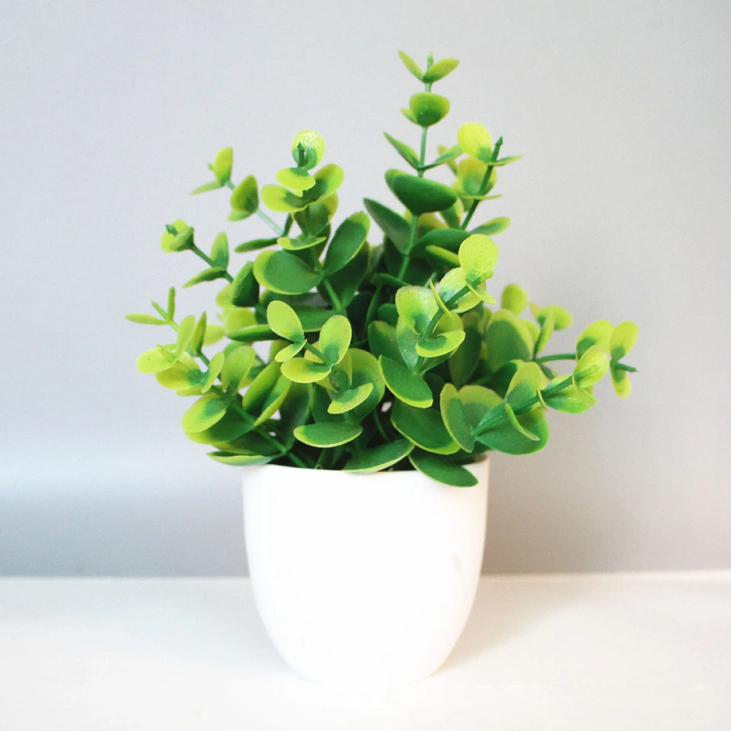 Artificial Potted Green Plant – Decorative Fake Bonsai for Home Décor