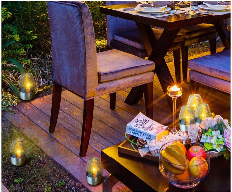 Solar LED Flameless Candles – Waterproof Outdoor Candle Lights for Garden & Wedding Decor