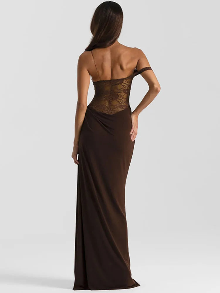Robe Maxi Sexy Une Épaule Mozision – Dos Nu