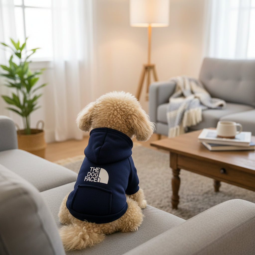 Pet Sweater with Denim Pocket – Warm Autumn & Winter Outfit for Dogs & Cats