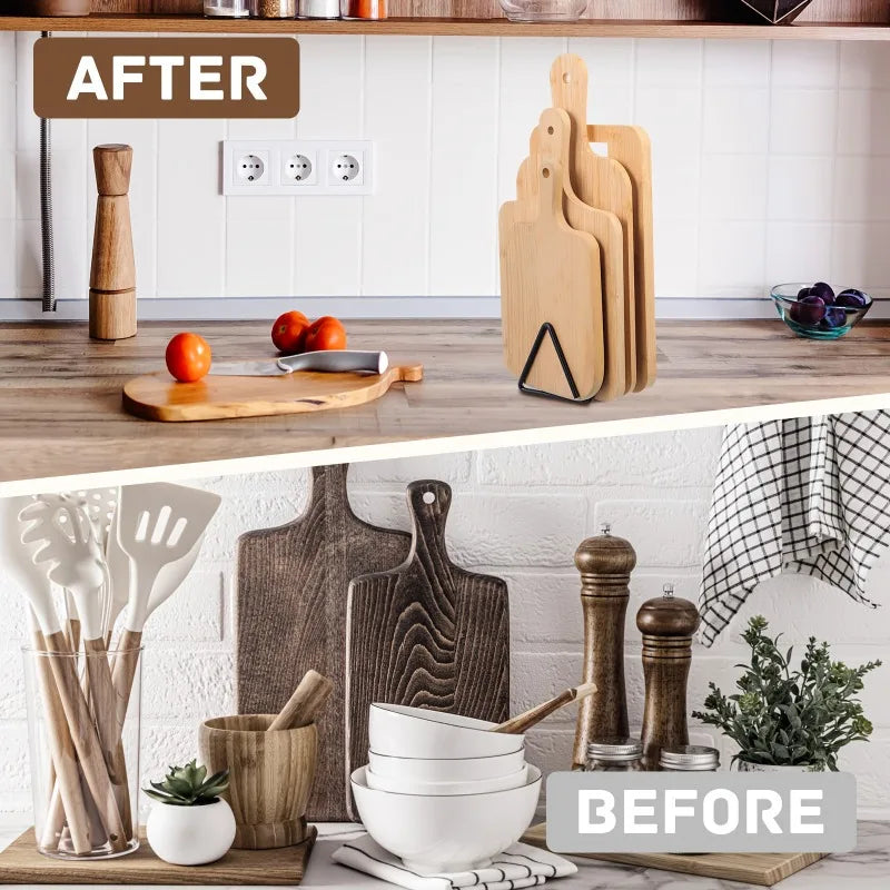 Heavy-Duty Kitchen Storage Rack – Metal Cutting Board & Kitchen Organizer