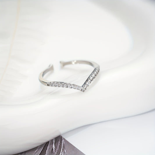 Bague naturelle élégante – simple anneau en V, style décontracté pour vacances, design géométrique fait main, polyvalente pour femme et usage quotidien, accessoire tendance, cadeau idéal pour amis et proches