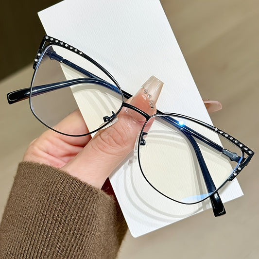 1 Paire de Lunettes Demi-Monture – Design Ovale Métallique Rétro et Tendance