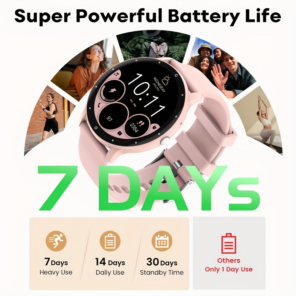Functional Smartwatch for Men & Women - 3.25cm Full Touch Screen, High-Quality Display, Answer & Make Calls, Message Reminder, Sports Pedometer, Information Alerts For Iphone/android Phones, Friend Gift, Birthday G