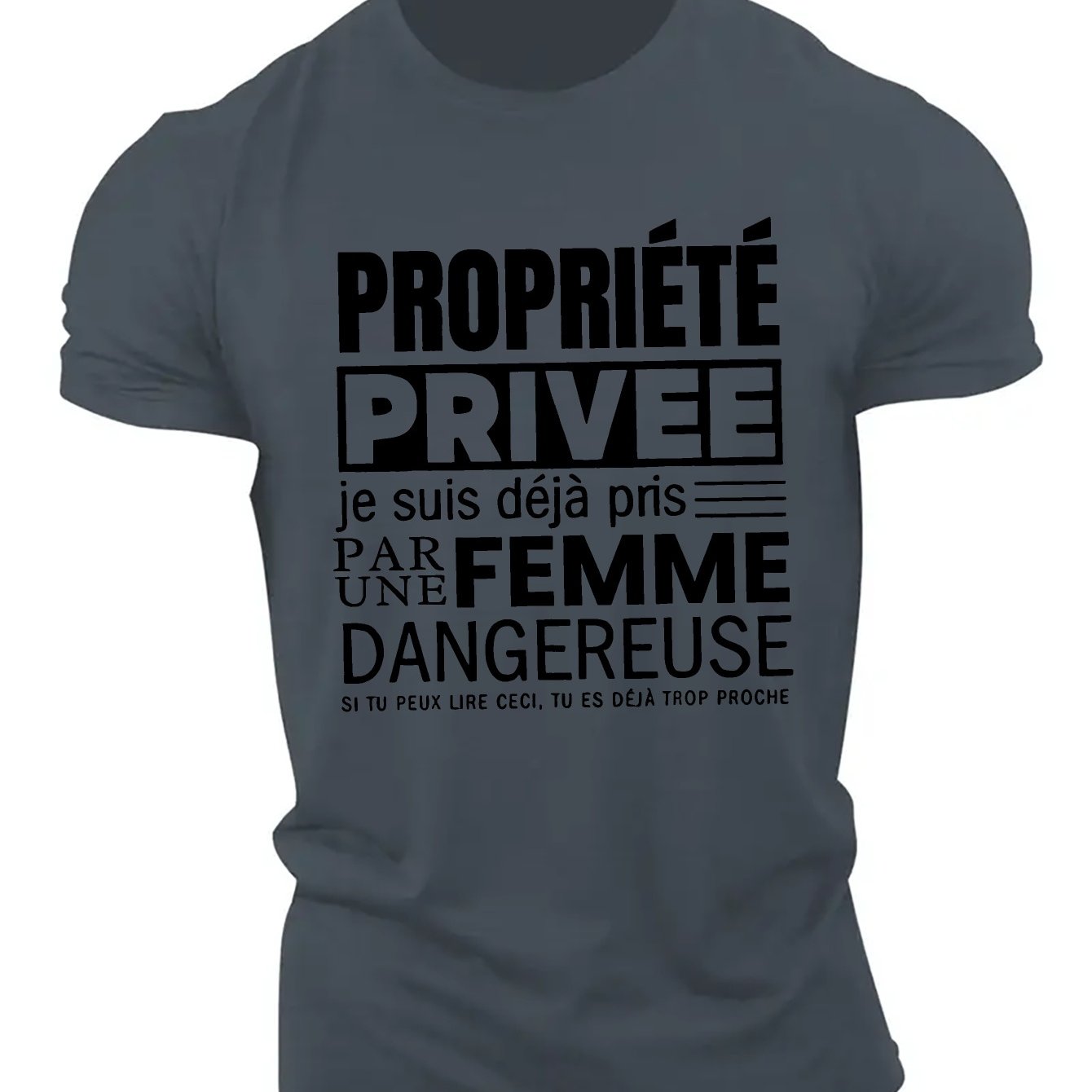 Men'S Humorous French Quote T-Shirt - "Property Rights Are Desired" Graphic Tee, Casual Crew Neck, Lightweight Polyester, Summer Wear, White with Black Text, Casual Summer Wear | Crew Neck Tee | Geometric Pattern Shirt, Funny