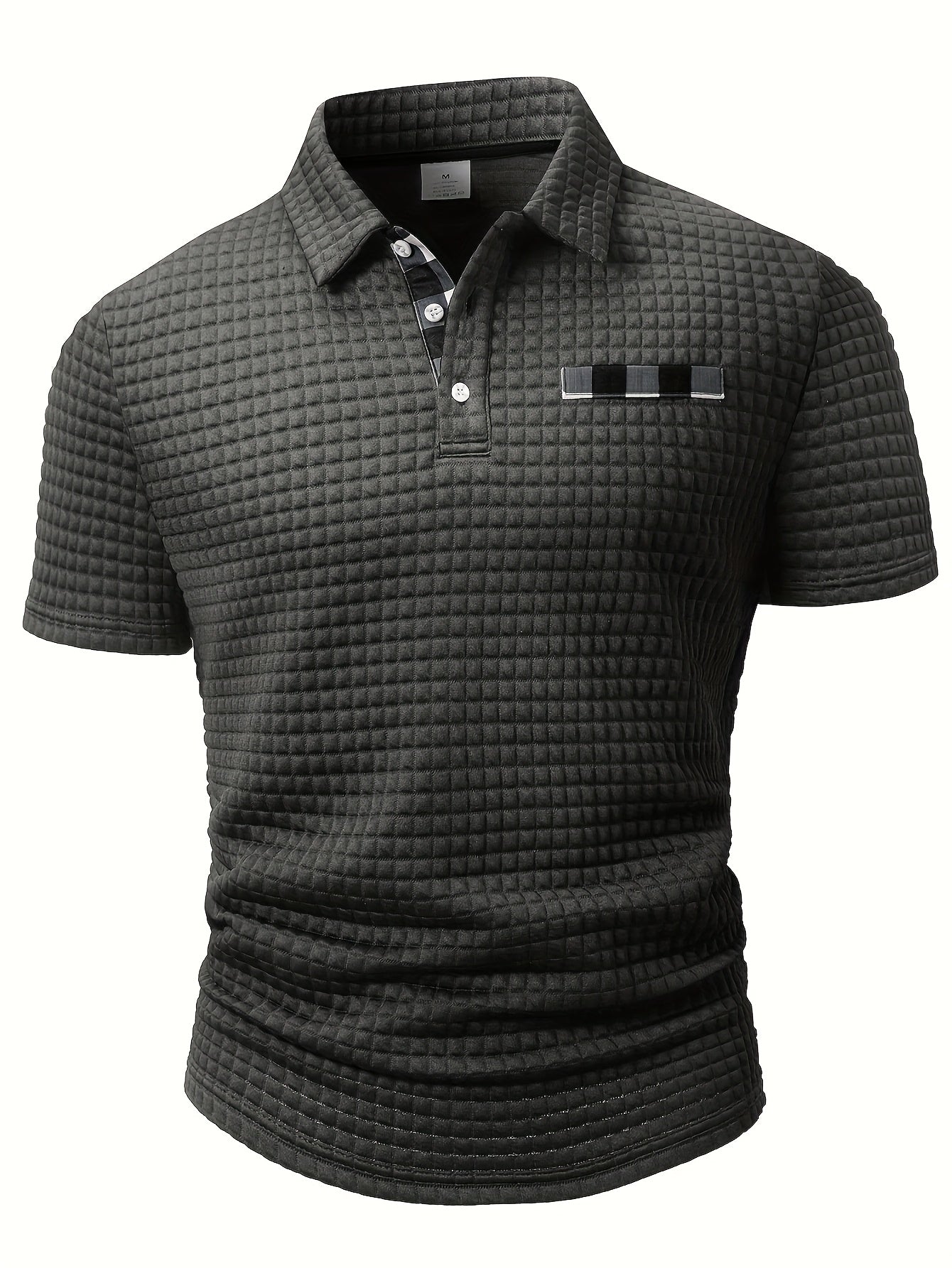 Men'S Casual Plaid Polo Shirt with a Short Sleeves, a Turnover Collar, And Button-Up Front. It'S a Stylish Everyday Wear, Perfect for Casual And Business Occasions.